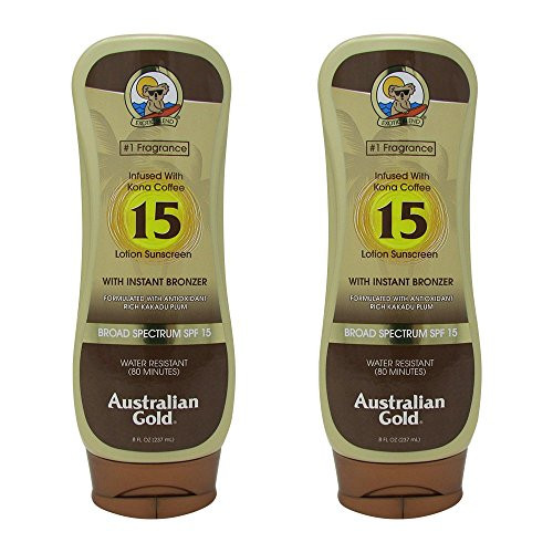 Australian Gold Spf 15 Broad Spectrum Moisture Max Sunscreen Lotion with Kona Bronzers 8 Ounce -Pack of 2- -2 Pack Spf 15- Australian Gold Spf 15 Broad Spectrum Moisture Max Sunscreen Lotion with Kona Bronzers 8 Ounce -Pack of 2- -2 Pack Spf 15-
