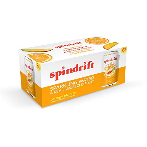 Spindrift Sparkling Water  Orange Mango Flavored  12 Fl Oz -Pack of 8-