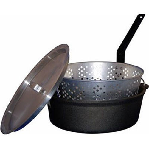 King Kooker CIFFB 6-Quart Cast-Iron Dutch Oven with Aluminum Lid and Basket