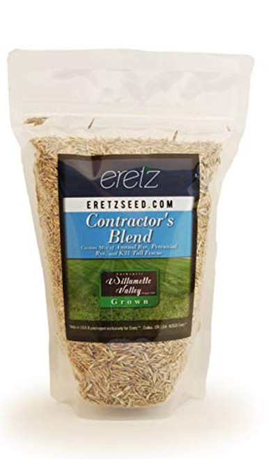 Contractors Grass Seed Blend by Eretz -8oz- - Choose Size Willamette Valley  Oregon Grown- Premium  Number 1 Seeds Only No Weed Seeds or Fillers