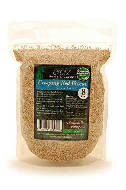 Creeping Red Fescue Seed by Eretz -8oz- - CHOOSE SIZE Willamette Valley Oregon Grown  No Fillers  No Weed or Other Crop Seeds  Premium Shade Grass Se