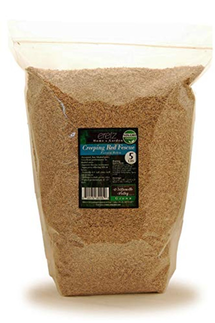 Creeping Red Fine Fescue Seed by Eretz -5lb- - Choose Size Willamette Valley Oregon Grown  No Fillers  No Weed or Other Crop Seeds  Premium Shade Gra