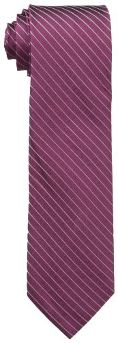 Calvin Klein Mens Etched Windowpane A Tie  Burgundy  Regular