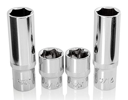 Car Guy Tools 9-16 Socket Four Pack -3-8 Drive  6pt  Shallow and Deep-