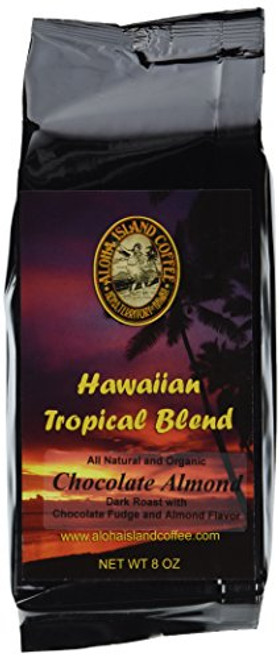 Chocolate Almond Flavored  Kona Hawaiian Coffee Blend  8 Oz  Whole Bean