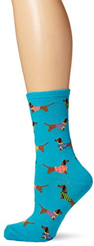 Socksmith Womens Blue Lagoon Haute Dog Crew Socks  OSFM 9-11