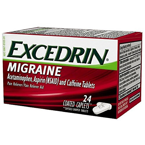 Excedrin Migraine Pain Reliever Caplets 24 ea -Pack of 2-