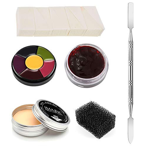 FANICEA Wound Modeling Scar Wax Professional Makeup Set with Cosplay Stage Special Effects Body Paint Makeup Wax Bruise Wheel Sponge Puff Spatula T FANICEA Wound Modeling Scar Wax Professional Makeup Set with Cosplay Stage Special Effects Body Paint Makeup Wax Bruise Wheel Sponge Puff Spatula T