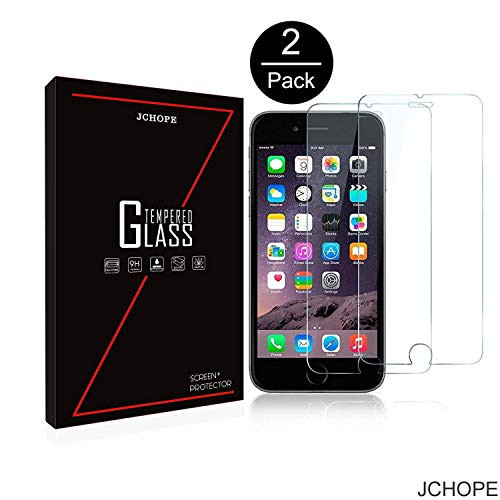ERTDDE 2-Pack Screen Protector for Apple iPhone 8 Plus  iPhone 7 Plus  iPhone 6s Plus and iPhone 6  Tempered Glass Film  5-5-Inch