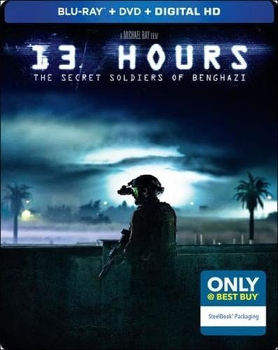 13 Hours The Secret Soldiers of Benghazi Steelbook with Bonus Content -Blu Ray - DVD - Digital HD-