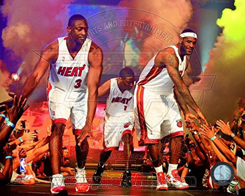 Dwyane Wade  LeBron James  Chris Bosh 2010 Welcome Party Photo 10 x 8in