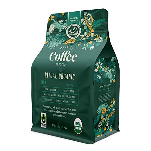 Roasted Coffee Express Ritual Organic NEW 12 oz Specialty Cold Brew Coffee - Coarse Ground - USDA Certified Organic - Fair Trade Certified - 100 Ara Roasted Coffee Express Ritual Organic NEW 12 oz Specialty Cold Brew Coffee - Coarse Ground - USDA Certified Organic - Fair Trade Certified - 100 Ara