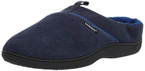 isotoner mens Microterry Jared on Slipper  Navy Blue  8 9 US