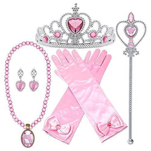 Orgrimmar Princess Dress Up Accessories Gloves Tiara Crown Wand Necklaces Presents for Girls Princess Cosplay Costume Accessories Pink Orgrimmar Princess Dress Up Accessories Gloves Tiara Crown Wand Necklaces Presents for Girls Princess Cosplay Costume Accessories Pink