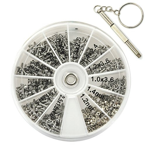 eZAKKA Eyeglass Repair Kit  1000 Pieces Glasses Repair Kit with Screws Tiny Micro Eye Glasses Screws with Micro Screwdriver for Sunglasses Spectacles