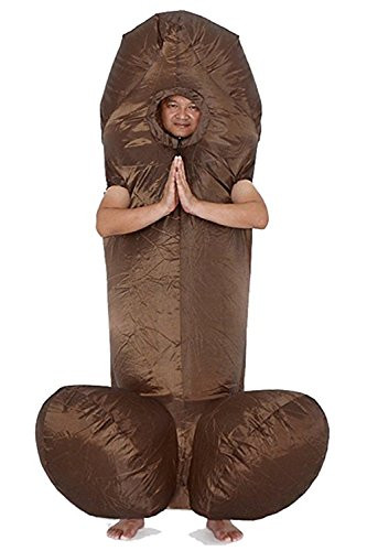 Wecloth Halloween Costume Cosplay Colorful FullBody Inflatable Suit Funny Costume Party Cosplay Adult -Brown Penis-