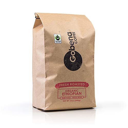 5lb Fair Trade Organic Ethiopian Yirgacheffe Whole Bean Dark Roast Coffee  100 Arabica Specialty Coffee  80 ounces  5 pounds  Bulk Coffee