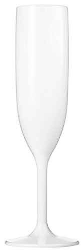 Drinique VIN-CF-WHT-4 Champagne Flute Unbreakable Tritan Stemware 6 oz (Set of 4) White