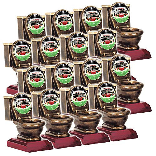 On Top Awards - Fantasy Football FFL Toilet Bowl Trophy - Last Place Loser Award - Golden Throne Prize - 5 Inch Tall -Pack of 1-