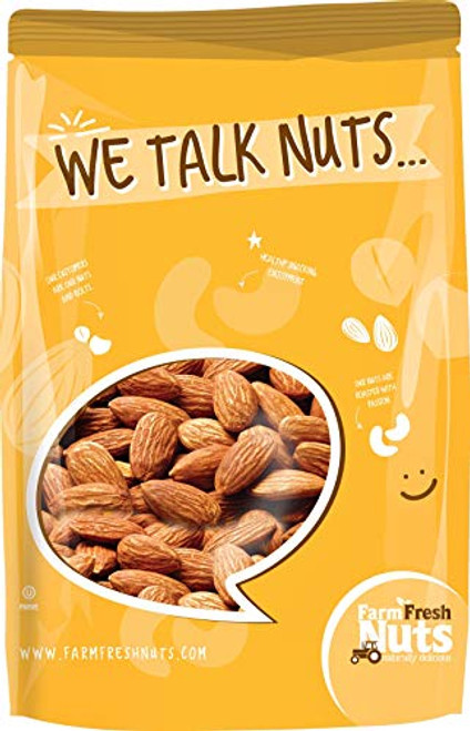 Farm Fresh Nuts ALMONDS Dry Roasted Unsalted Nonpareil Supreme California Almonds -2 LB- Farm Fresh Nuts ALMONDS Dry Roasted Unsalted Nonpareil Supreme California Almonds -2 LB-
