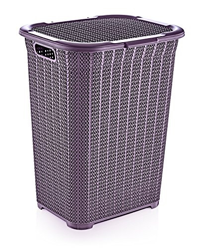 Superio Laundry Hamper, Knit Collection, Large, Purple