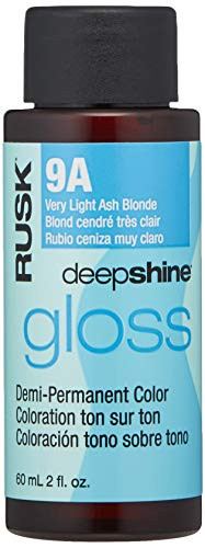 RUSK Deepshine Gloss Demi Permanent Color  9A  Very Light Ash Blonde  2 oz
