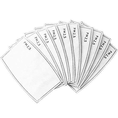 10 PCS PM2-5 Activated Carbon Filters  5 Layers Replaceable Anti Haze Filters  Protective Mouth Filter for Outdoor -10pcs-
