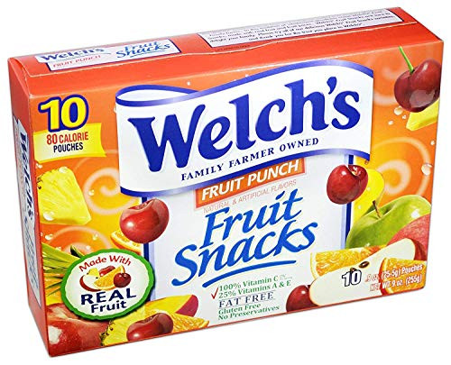 Welchs Fruit Punch Flavor Fruit Snacks  0-9 Ounces each - 10 Count