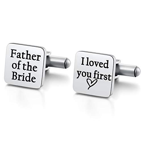 Hazado Father of The Bride Cufflinks  Father of The Bride Gift from Daughter  Gift for Dad on Wedding Day  I Loved You First Cuff Links