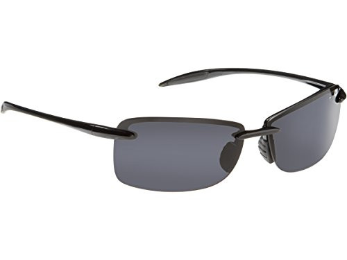 Guideline Eyegear Del Mar Sunglasses  Shiny Black Frame  Deepwater Gray Lens  Medium-Large