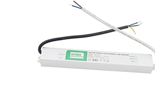 LEDMY DC 24V 30W Waterproof Power Adapter Constant Voltage Power Supply Transformer for LED Strip Light,Panel Light, Outdoor Using (30W)