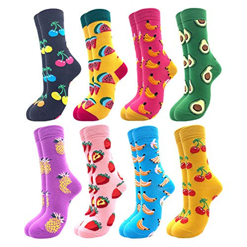 Moyel 8 Pairs Fun Socks For Women Cool Novelty Funny Funky Crazy Dress Socks  Pack