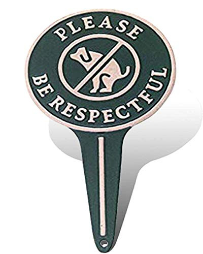 No Peeing-Pooping Be Respectful Dog Sign Stop Dogs from Pooping and Peeing On Your Lawn  Politely Reads Please Be Respectful-Metal Reflective Yard Sig