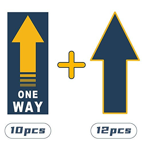 10 PCS One Way Floor Decal Sign - 12 PCS Arrow Floor Sticker Directional Arrow Vinyl Commercial Grade Arrow Sign