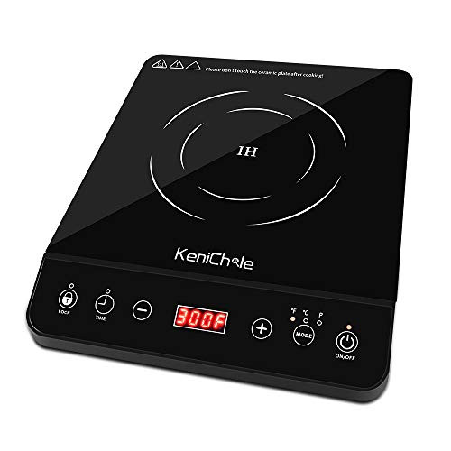 1800W Portable Induction Cooktop Countertop Burner - KeniChole Electric cooktop with 8 Temperature and 8 Power Setting  Induction Burner with Timer  a