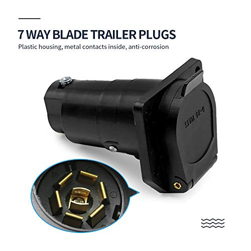 7 Way RV Trailer Connector Socket Blade 7-Pin Wiring Harness Connector