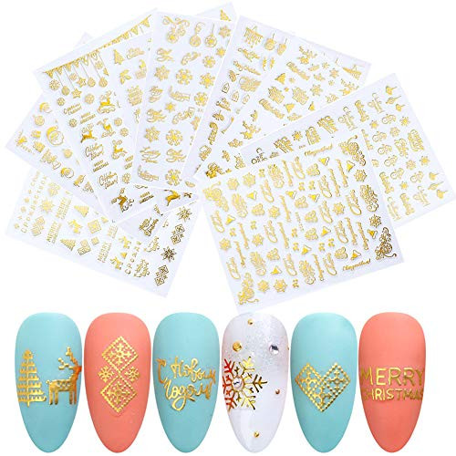 Christmas 3D Nail Art Stickers Xmas Design Nail Decals Gold Nail Supplies Christmas Winter Snowflake Letter Elk Santa Tree Snowman Bells Self Adhesive Christmas 3D Nail Art Stickers Xmas Design Nail Decals Gold Nail Supplies Christmas Winter Snowflake Letter Elk Santa Tree Snowman Bells Self Adhesive