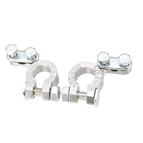 uxcell Top Post Battery Terminal Positive Negative Clamps Set 12V-24V Titanium Alloy for Ship Boat Truck Car Vehicle 1 Pair