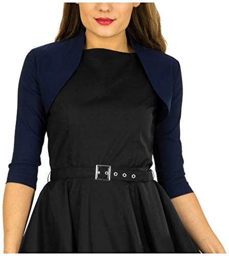 BlackButterfly Tailored 3-4 Sleeve Bolero -Midnight Blue  US 20-