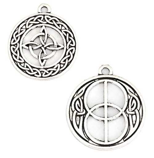 Celtic Knot Charm Pendants 20 pc -10 of Each- Antiqued Silver Tone Pendants About 1 1-8 Inch Long -Chalice Well Set- Celtic Knot Charm Pendants 20 pc -10 of Each- Antiqued Silver Tone Pendants About 1 1-8 Inch Long -Chalice Well Set-