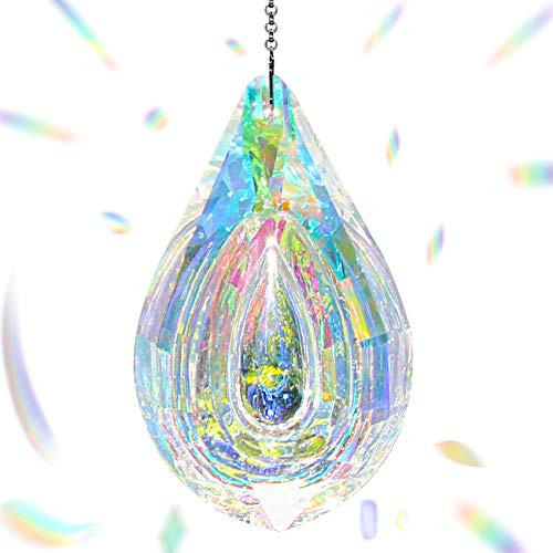 Together-life Crystal Suncatcher Prism Pendant Rainbow Maker Hanging Suncatchers with Chain Window Sun Catcher-AB Color- Together-life Crystal Suncatcher Prism Pendant Rainbow Maker Hanging Suncatchers with Chain Window Sun Catcher-AB Color-