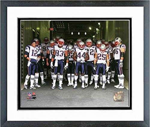 New England Patriots Team Introduction Photo (Size: 12.5" x 15.5") Framed