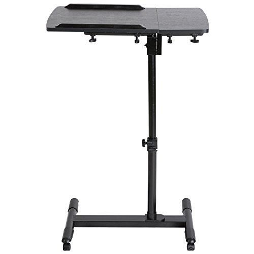 DOEWORKS Laptop Table Height Adjustable Bedside Laptop Desk,Moveable Notebook Stand,Black