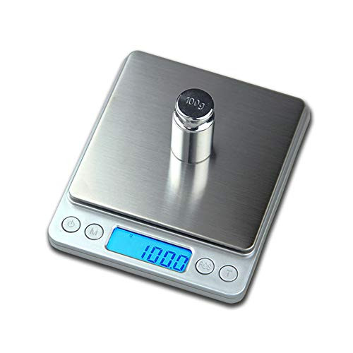 Digital Kitchen Scale High Precision Stainless Steel Multifunction Food Scale Grams and Ounces Back-Lit LCD Display Small Pocket Jewelry Scales Auto O