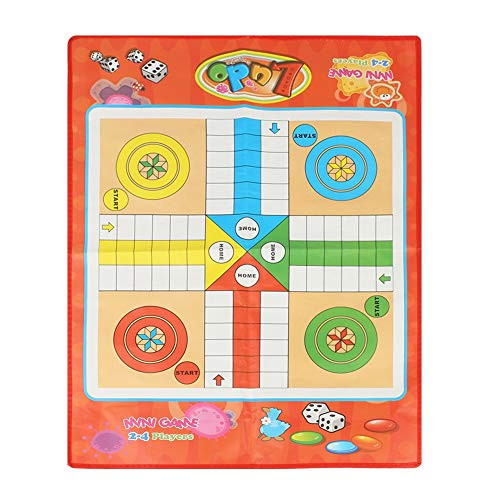 Keenso Non-Woven Traditional Ludo and Snakes and Ladders Game Children Kids Toys Ludo Family Game Board Set