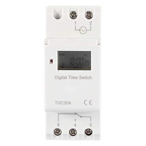 Programmable Timer Switch Time Relay Guide Rail Type Digital LCD DIN 30A RAIL AC-DC 12-24-110-220V-220V-