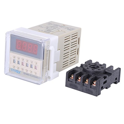110V Time Relay AC DH48S-S 0-1s~99h Cycle Control Digital Display Time Relay with Base