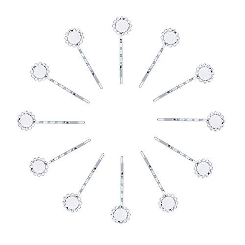 NBEADS 20PCS Silver Hair Bobby Pins Hair Clips Tray Hair Pins Setting Hairpin Cabochons Bases for Cabochon Cameo DIY Headwear Findings NBEADS 20PCS Silver Hair Bobby Pins Hair Clips Tray Hair Pins Setting Hairpin Cabochons Bases for Cabochon Cameo DIY Headwear Findings