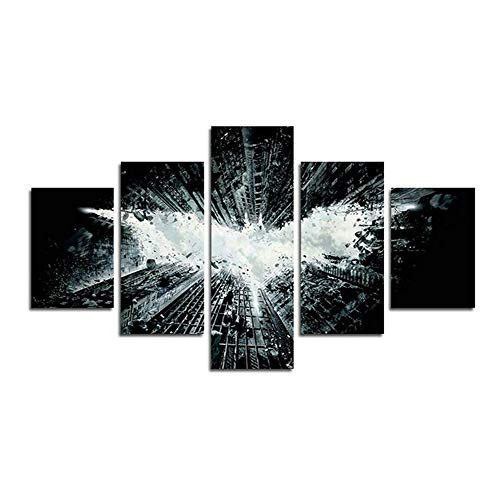 Orsit Prints 5 Pieces Batman Canvas Painting Living Room Home Decoration Canvas Art Wall Poster -No Frame- 50inch x30 inch