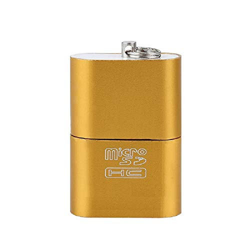 Cotchear Portable Mini USB 2-0 Micro SD TF T-Flash Memory Card Reader Adapter High Speed Flash Drive SD Card Reader -Golden-